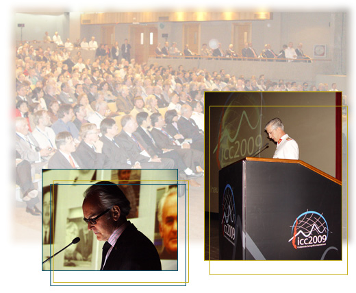De izquierda a derecha, el Presidente de la Asociación Cartográfica Internacional, William Cartwrigth y El Director del Instituto Geográfico Militar de Chile, Coronel Juan Vidal Garcia-Huidobro.