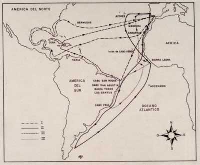 Los viajes de Américo Vespucio.