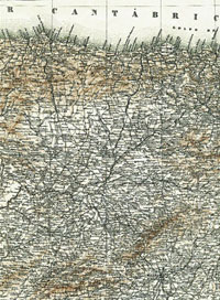 Fragmento del Mapa de España a escala 1/1.500.000 con la división del territorio en Zonas Militares firmado por C. Ibáñez de Ibero.
