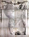 Mapa antiguo de Suramérica realizado en 1775